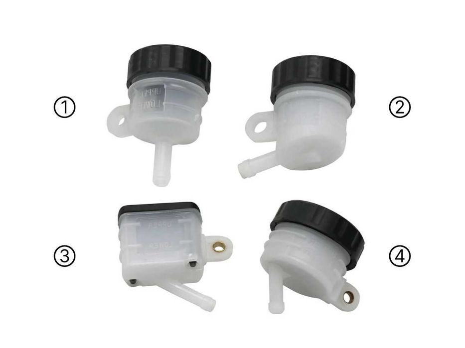 Reservatórios copo óleo plástico branco moto cafe racer