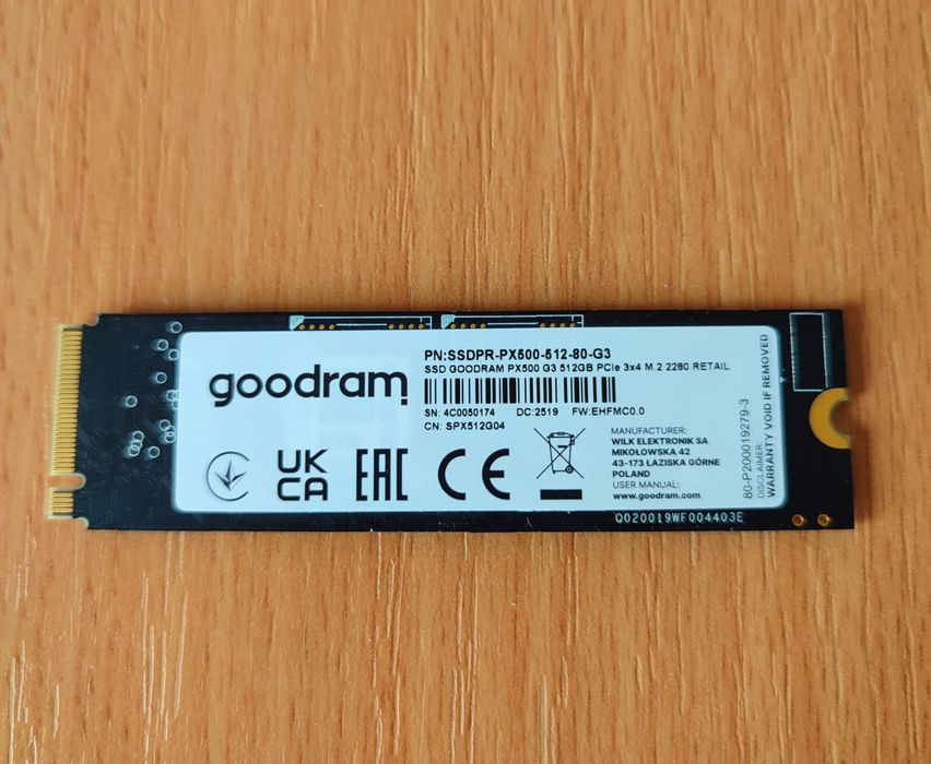 SSD  GoodRAM PX500 Gen.3 3D NAND 512GB M.2 (2280 PCI-E) NVMe 3.0 x4