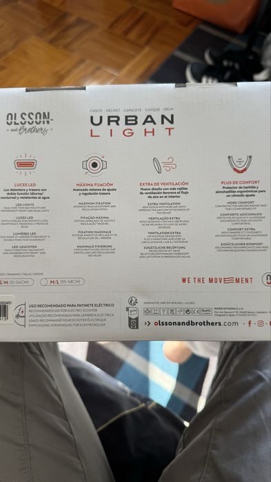 Capacete Olsson Urban Light S/M com LED – Novo