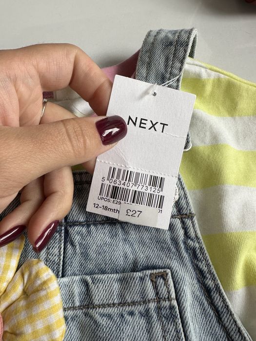 Костюм next для дівчинки джинси next джинсовий комбінезон