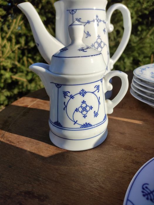 Zestaw kawowy / filiżanki / filiżanka / imbryk / dzbanek wzór słomkowy