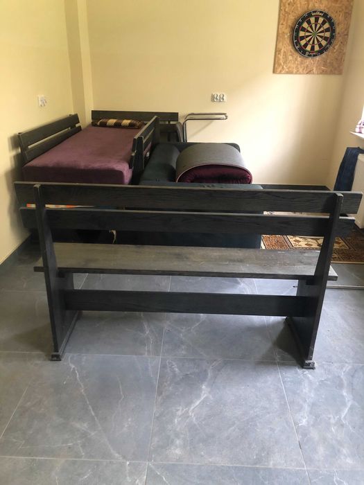 Ławka dębowa ogrodowa z oparciem