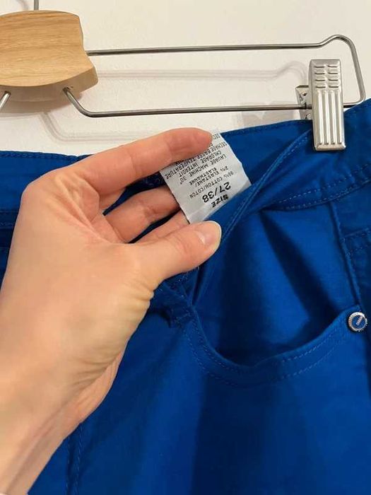 Niebieskie spodnie rurki damskie M 38 kobaltowe