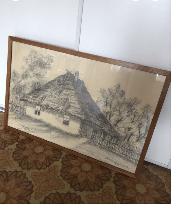 Obraz w drewnianej ramie Aleksy Błochowiak 1979 r.