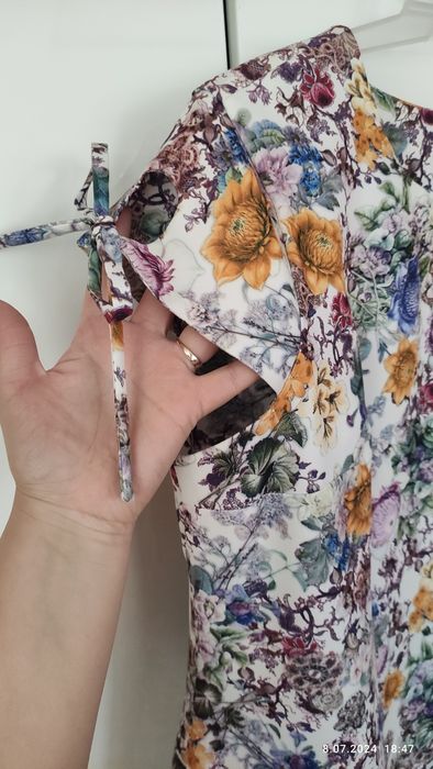 Sukienka damska wizytowa r 48 50 kwiatowy print