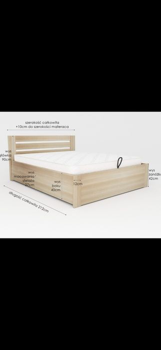 Łóżko podwójne do sypialni lite  drewno  160cm