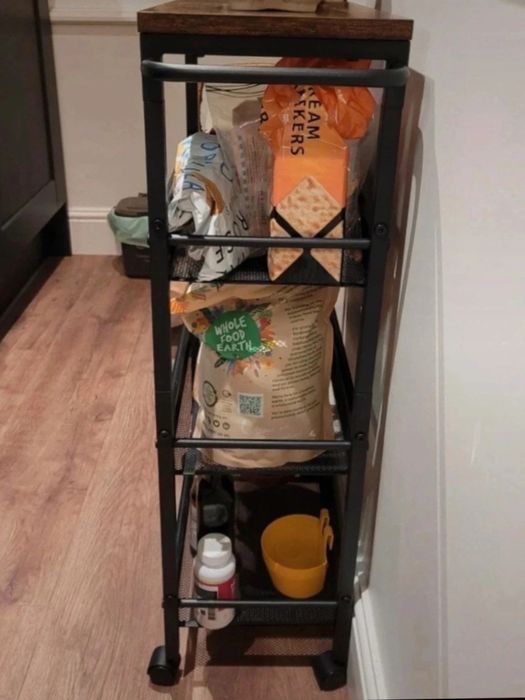 Wózek Kuchenny Barowy Mobilny Regał Loft Metalowy z Blatem Stolik pomo