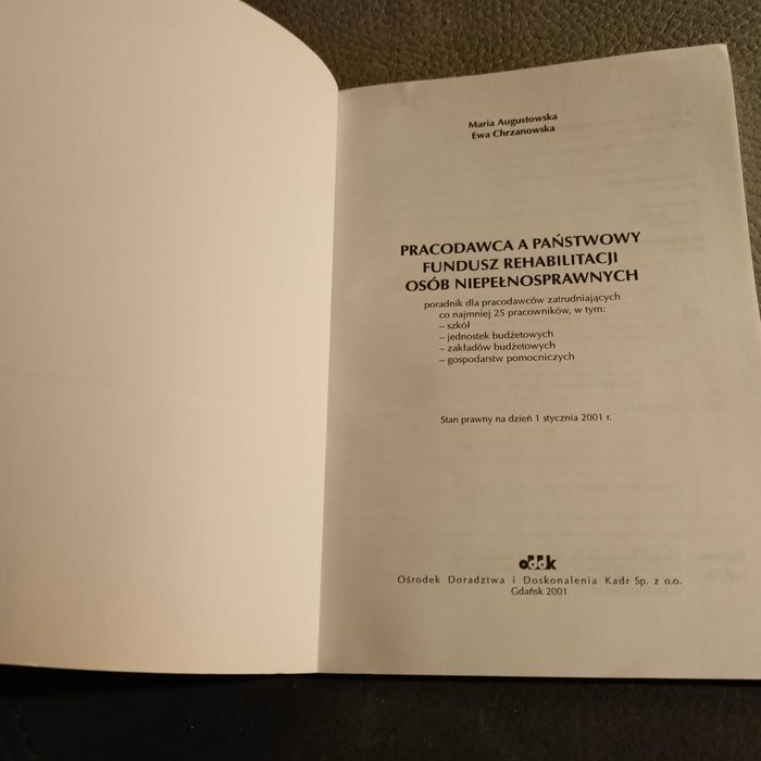 Książka Pracodawca a PFRON