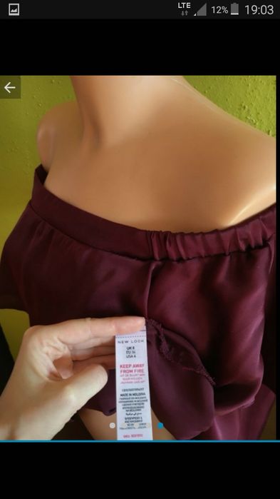 Nowa Hiszpanka Bluzka Bordo