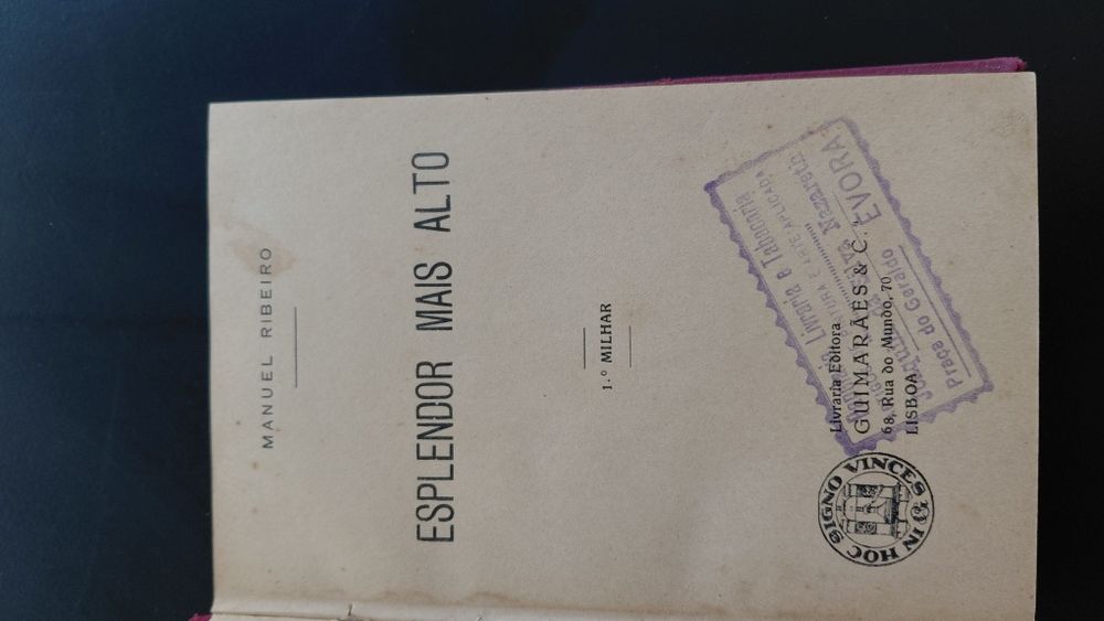 Livro de Manuel Ribeiro  - Esplendor Mais Alto 1 Edição