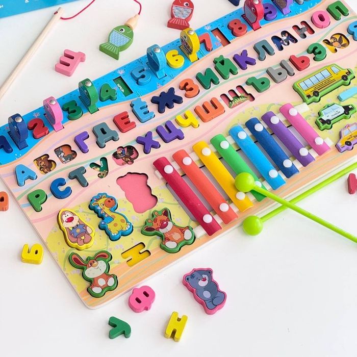 Деревʼяна Дощечка 6 в 1