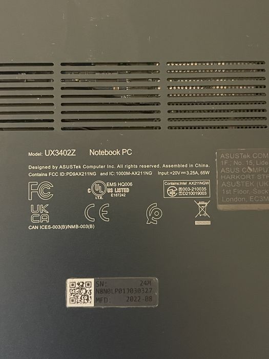 Asus Zenbook 14 UX3402Z | I5-1240P | 16 Gb ram | 512 gb SSD | OPIS!