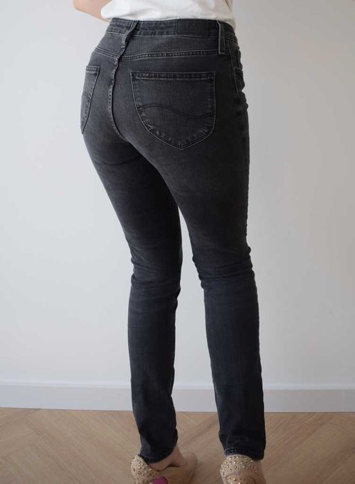Lee ''Elly '' jasno czarne spodnie jeansy w28 l33 s tall proste