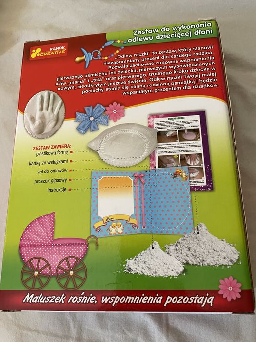 Zestaw do wykonania odlewu dzieciecej dłoni