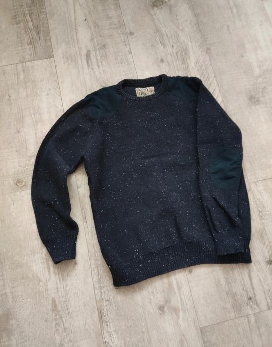 Ciepły sweter męski 40 L Easy granatowy 
Granatowy w białe drobinki.
M