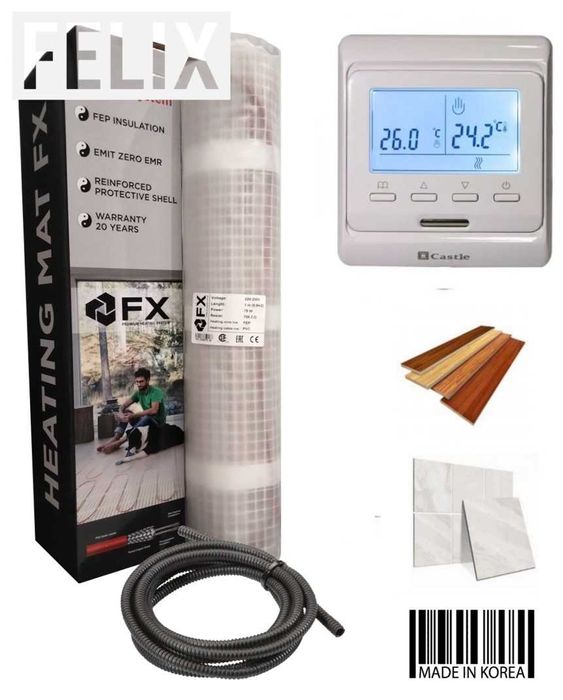 Нагревательный кабель Felix электрическ теплый пол с Wi-Fi управлением