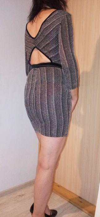 Sukienka srebrna mini