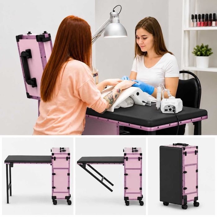 Mesa de Manicure Profissional Portátil em Mala