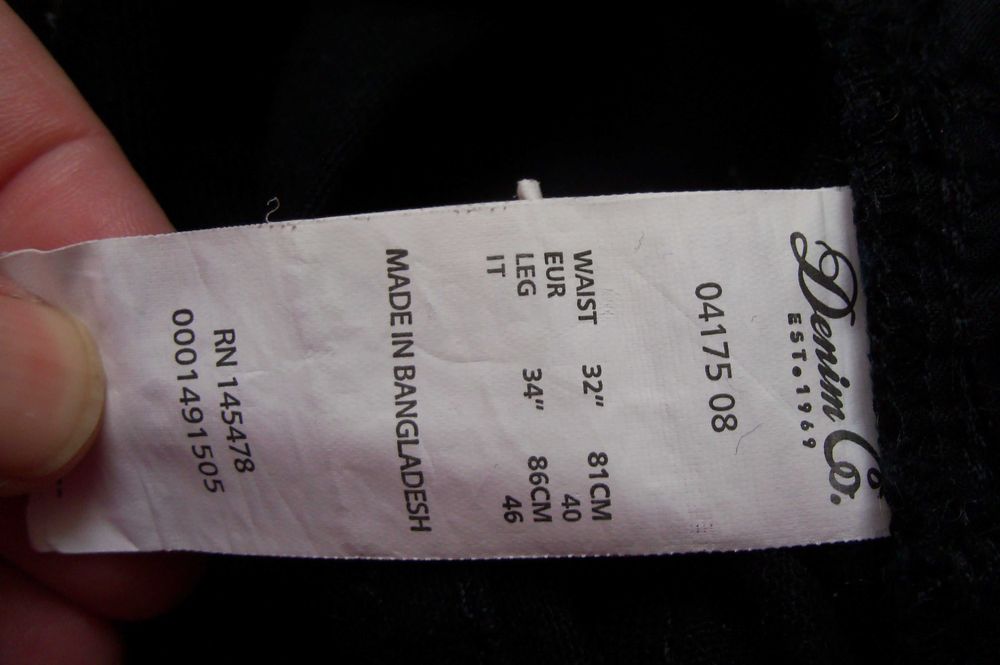 PRIMARK czarne spodnie jeansowe,męskie, W32 L34,rozm.M 170-176 bawełna