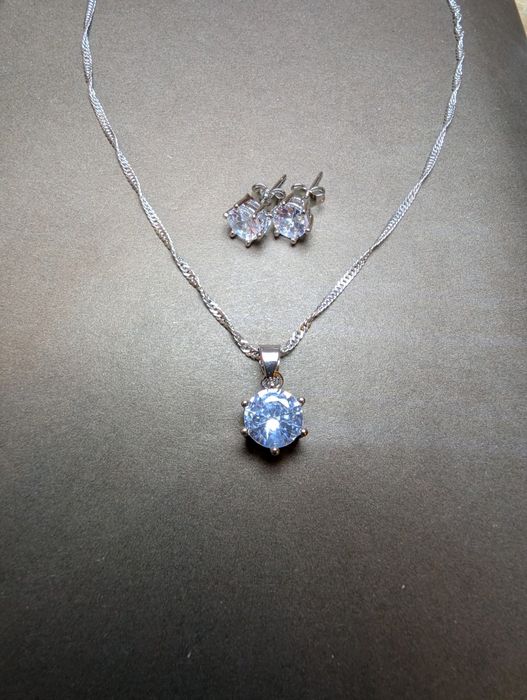 Набір срібло 925s ланцюжок сережки срібний серебро цепочка серьги