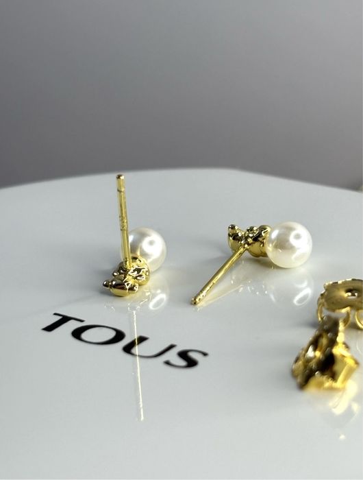 TOUS kolczyki Bold Bear perły srebro 925