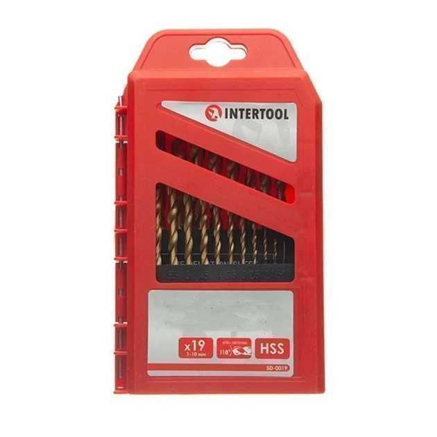 Набір свердел по металу HSS 19 шт (1.0-10.0) INTERTOOL SD-0119