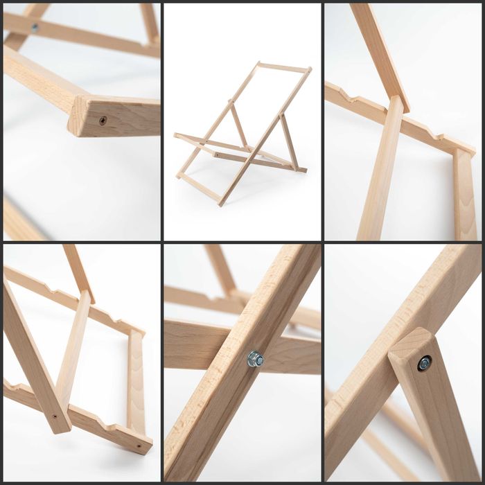 Klasyczny drewniany leżak ogrodowy CZERWONY