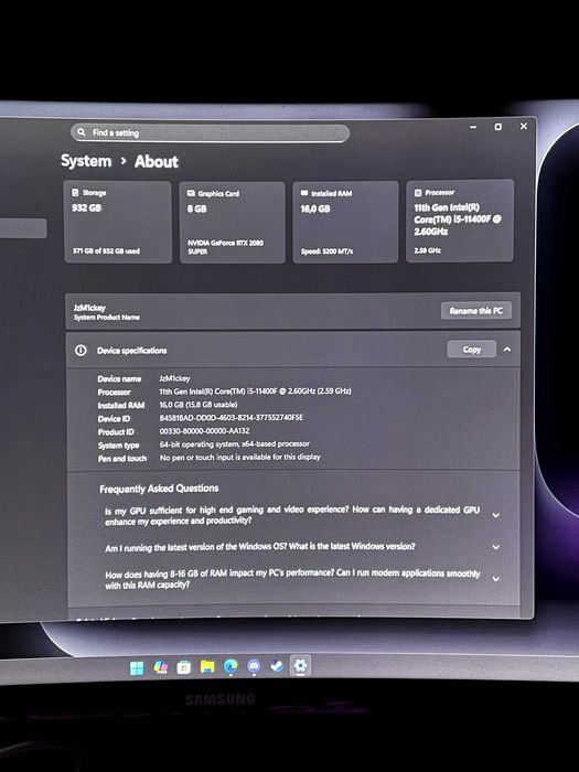 Ігровий комп'ютер RTX 2080 Super + i5 11400F
