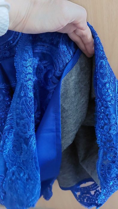 Sukienka mini wieczorowa/na wesele granatowa + półhalka