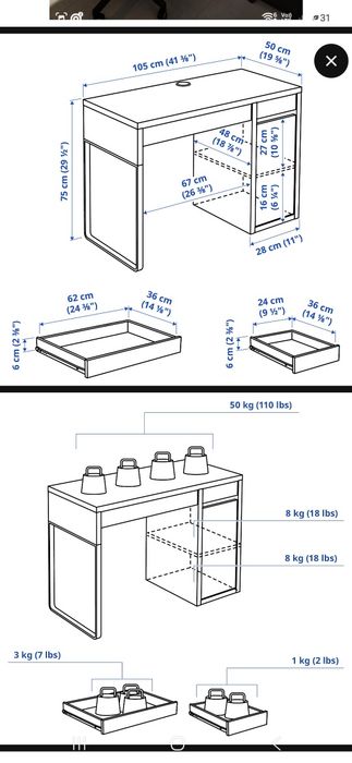 Biurko ikea Micke