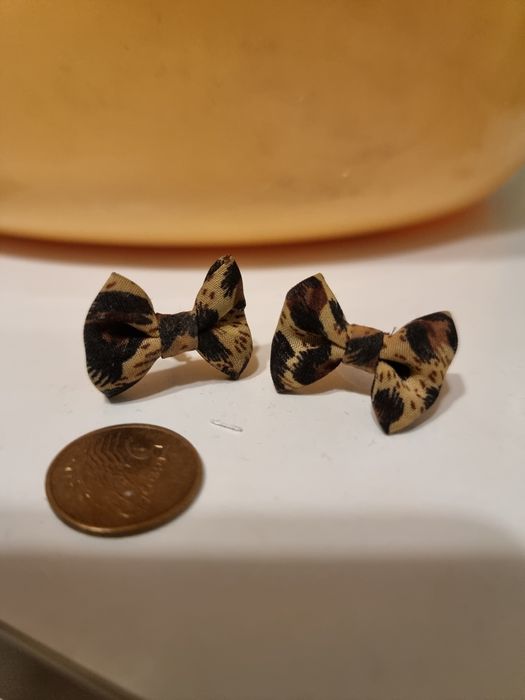 Kolczyki kokardki panterka