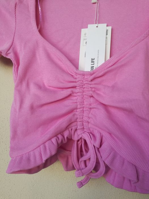 Blusa curta rosa Zara S
