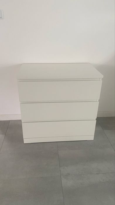 Cómoda Malm c/3 gavetas, branco, 80x78 cm IKEA