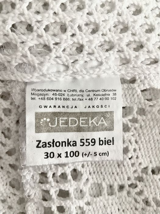 Firanka zazdrostka biala 30x100 z frędzlami