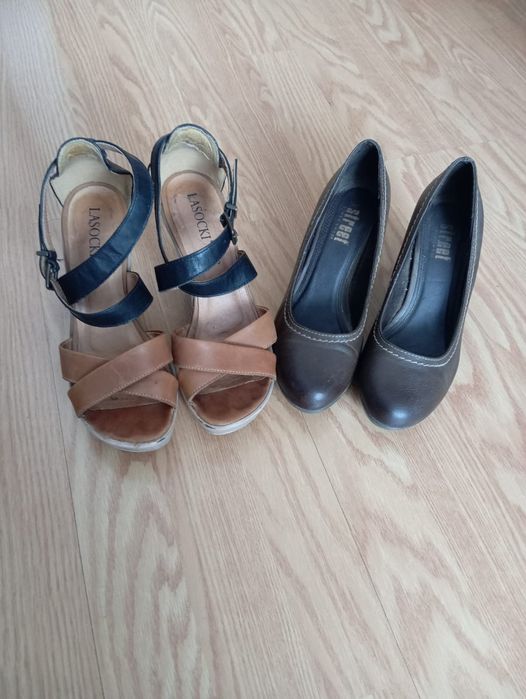 Sandałki lasocki r. 37 i pantofle r. 37