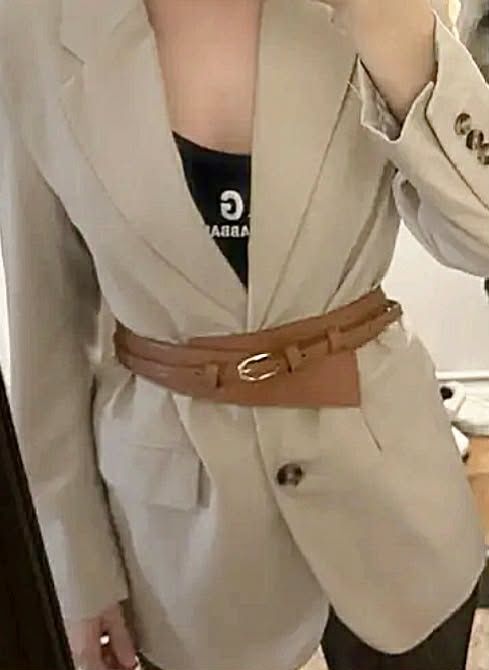 Nowy szeroki pasek brąz karmelowe 120 cm