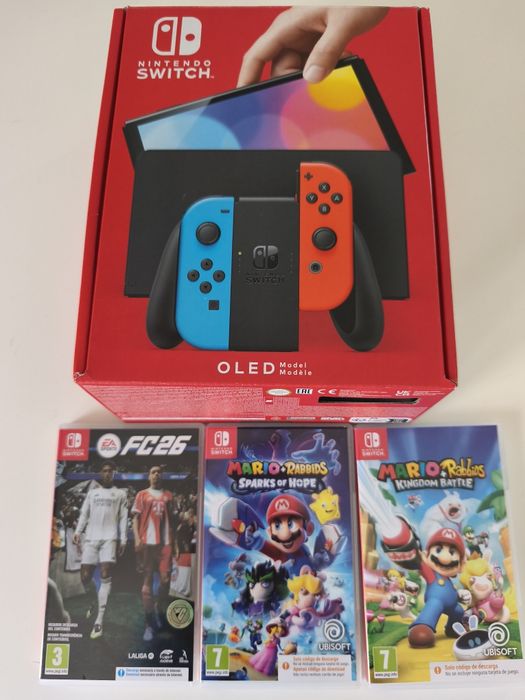 Nintendo switch OLED novo +3 jogos
