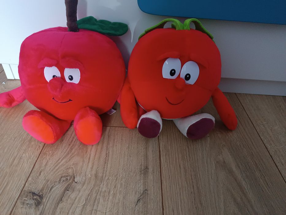 2 maskotki jabłko rzodkiewka