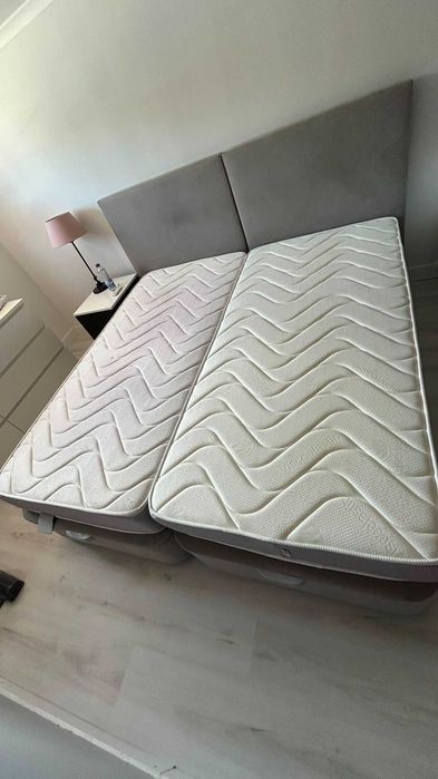 Conjunto de 2 Sommier com arrumação e cabeceiras 90x190