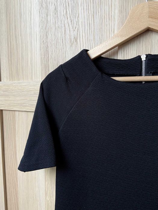 Czarna klasyczna sukienka midi, mała czarna, rozmiar XS/34