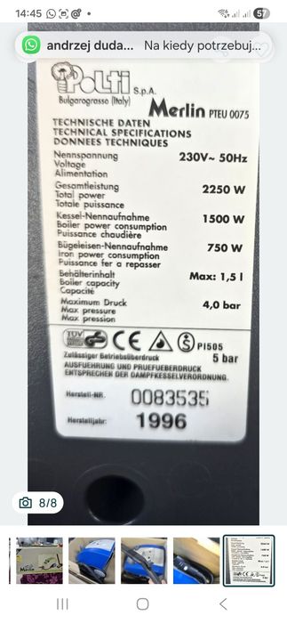 Firmowa i wydajna myjka parowa, parownica Merlin jak KARCHER VAPORAPID