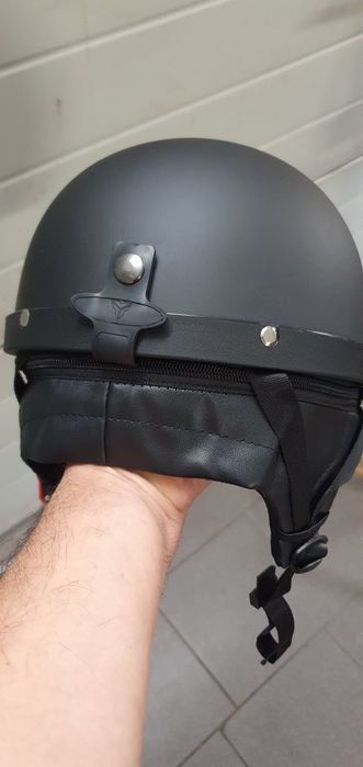 Kask orzeszek gogle czarny mat