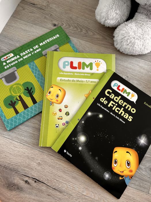 Manual e livros de fichas Estudo do meio 1 ano PLIM
