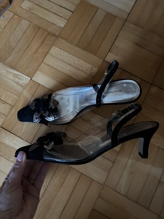 Czółenka skórzane  37 transparentne