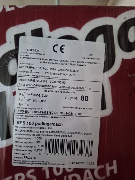 Sprzedam styropian EPS 100 podłogadach