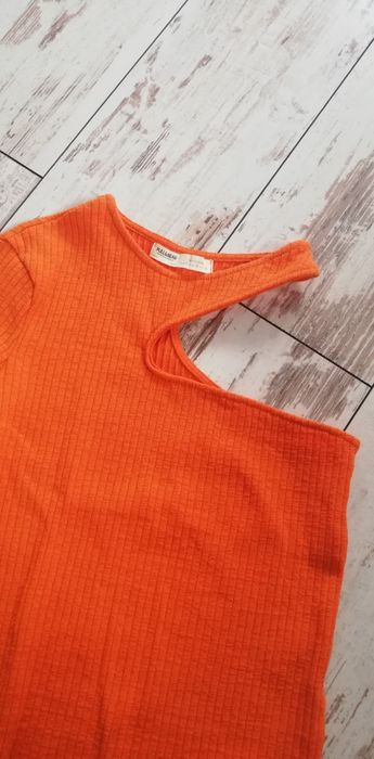 Bluzka pomarańczowa z jednym rękawem
