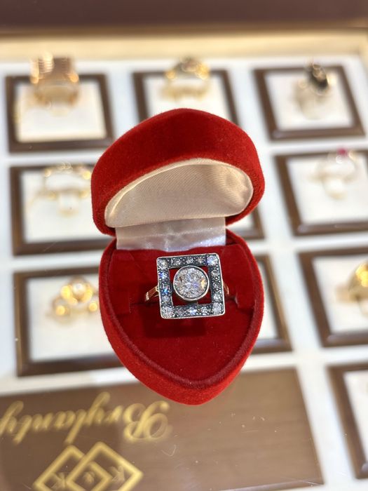 Stary Pierścionek w stylu Art Deco z brylantem 1,25ct
