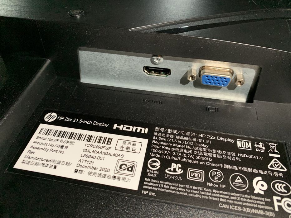 Monitor HP 22x 144hz FHD