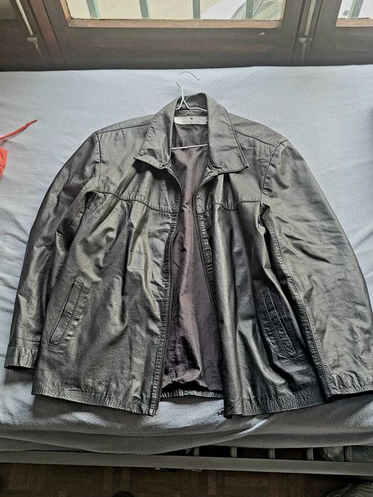 Casaco de Couro Preto