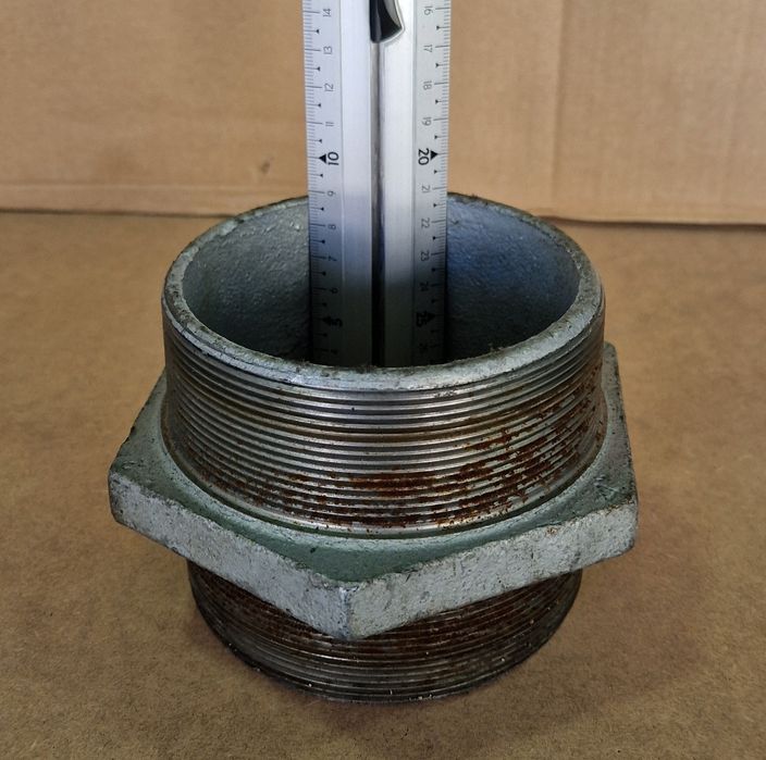 Casquilho Duplo Galvanizado 4" - Novo